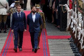 President of France Emmanuel Macron visits Chile